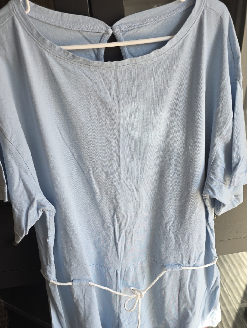 Free People "Free-est" Monet Light Blue Short Sleeve  Romper - Picture 3 of 4